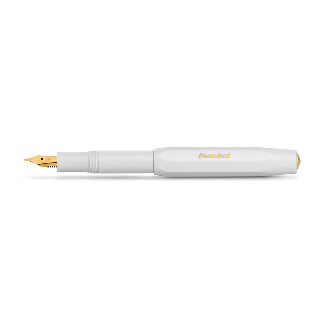 Kaweco Classic Sport Vulpen Wit│art. 1510002│liggend met dop op achterkant