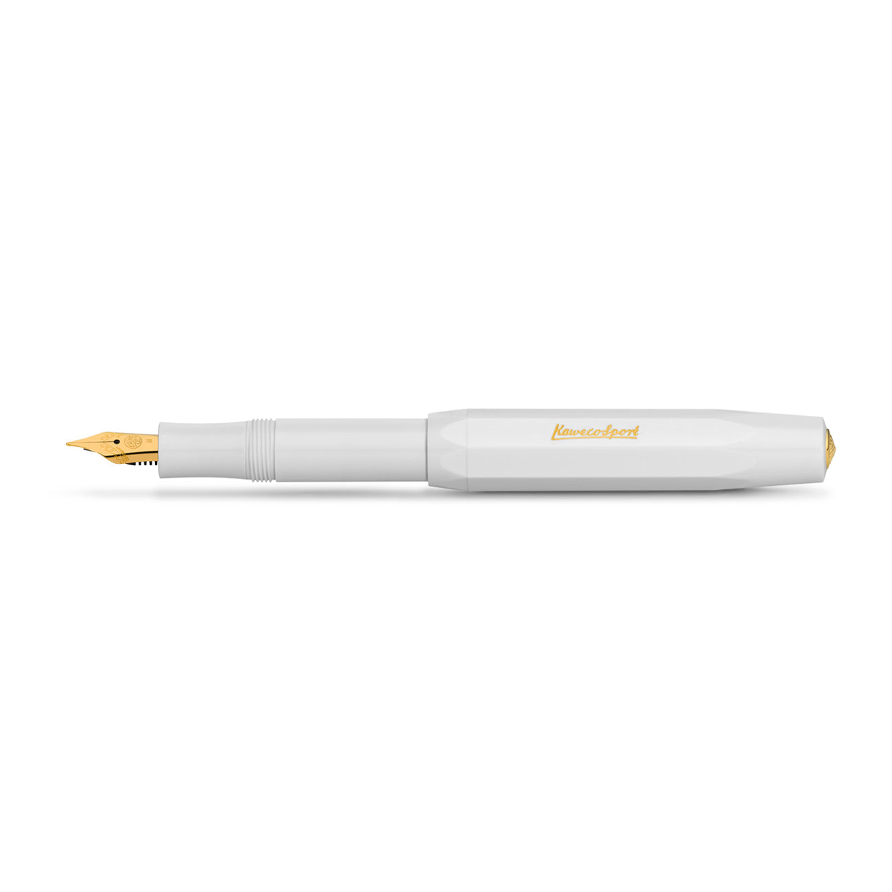 Kaweco Classic Sport Vulpen Wit│art. 1510002│liggend met dop op achterkant