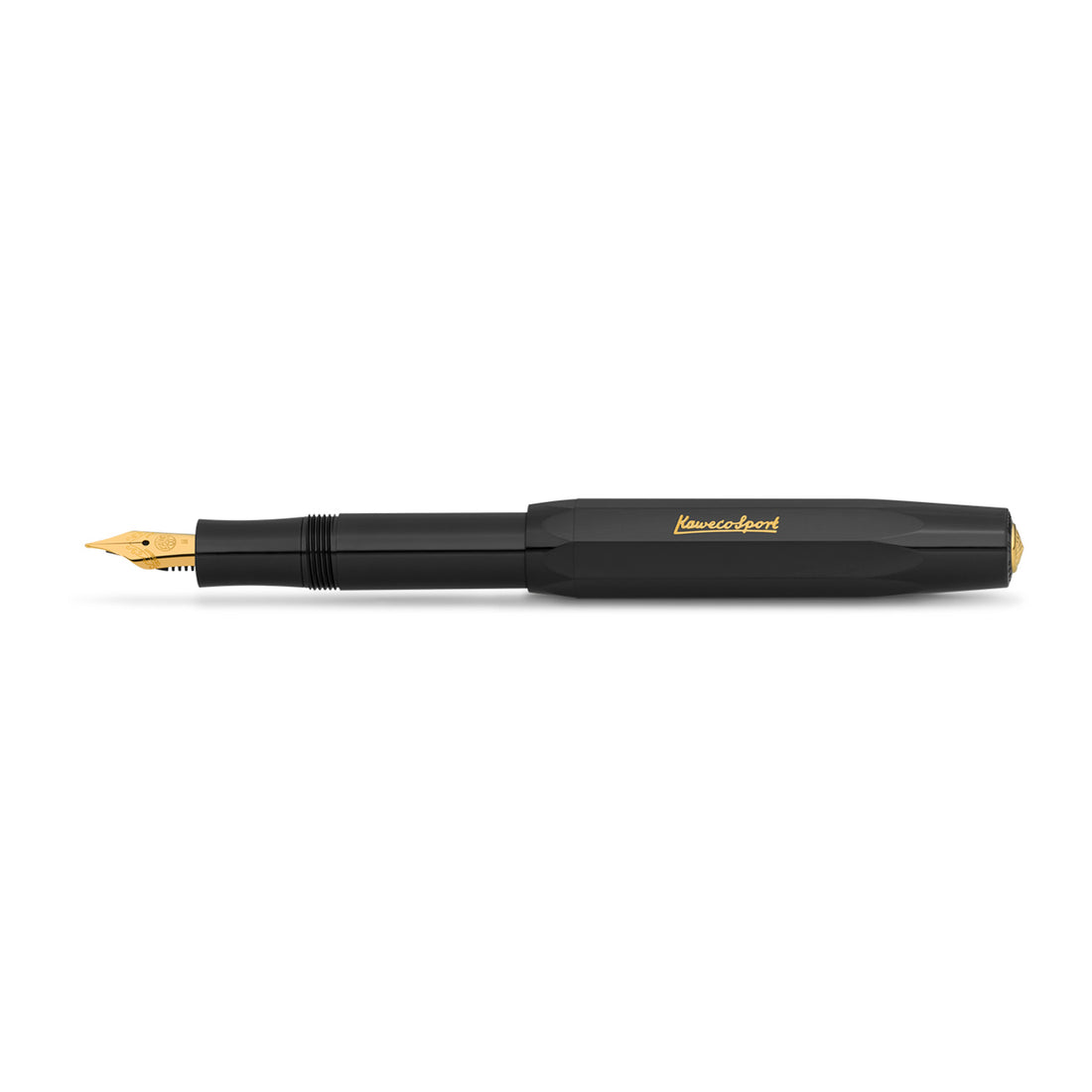 Kaweco Classic Sport Vulpen Zwart│art. 1510000│Liggend met dop op achterkant