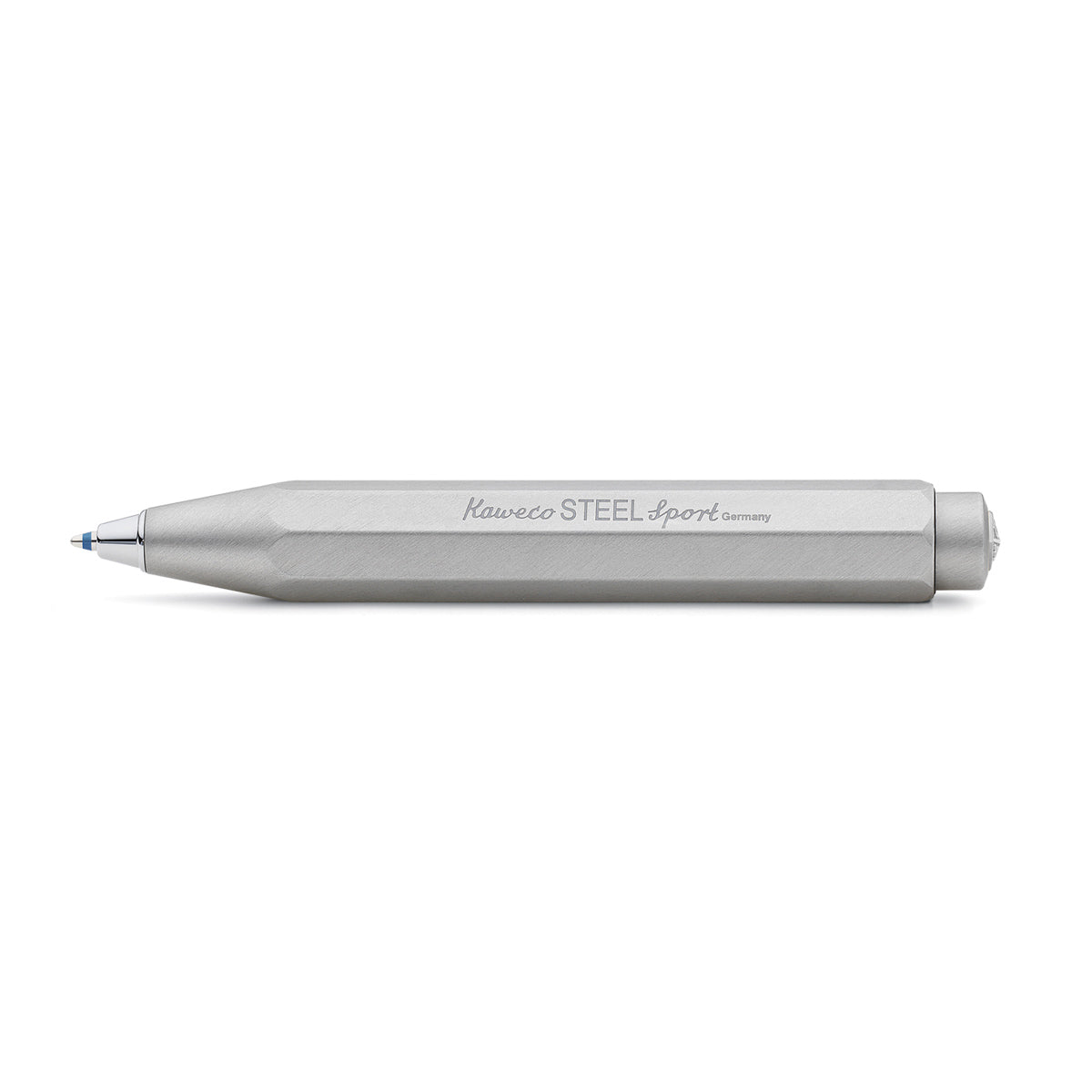 Kaweco Steel Sport Balpen│RVS│art. 1511404│liggend met schaduw