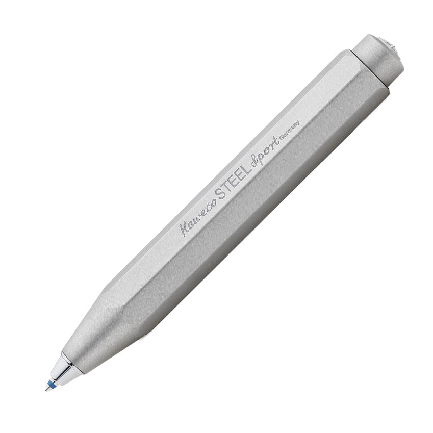 Kaweco Steel Sport Balpen│RVS│art. 1511404│vooraanzicht schuin