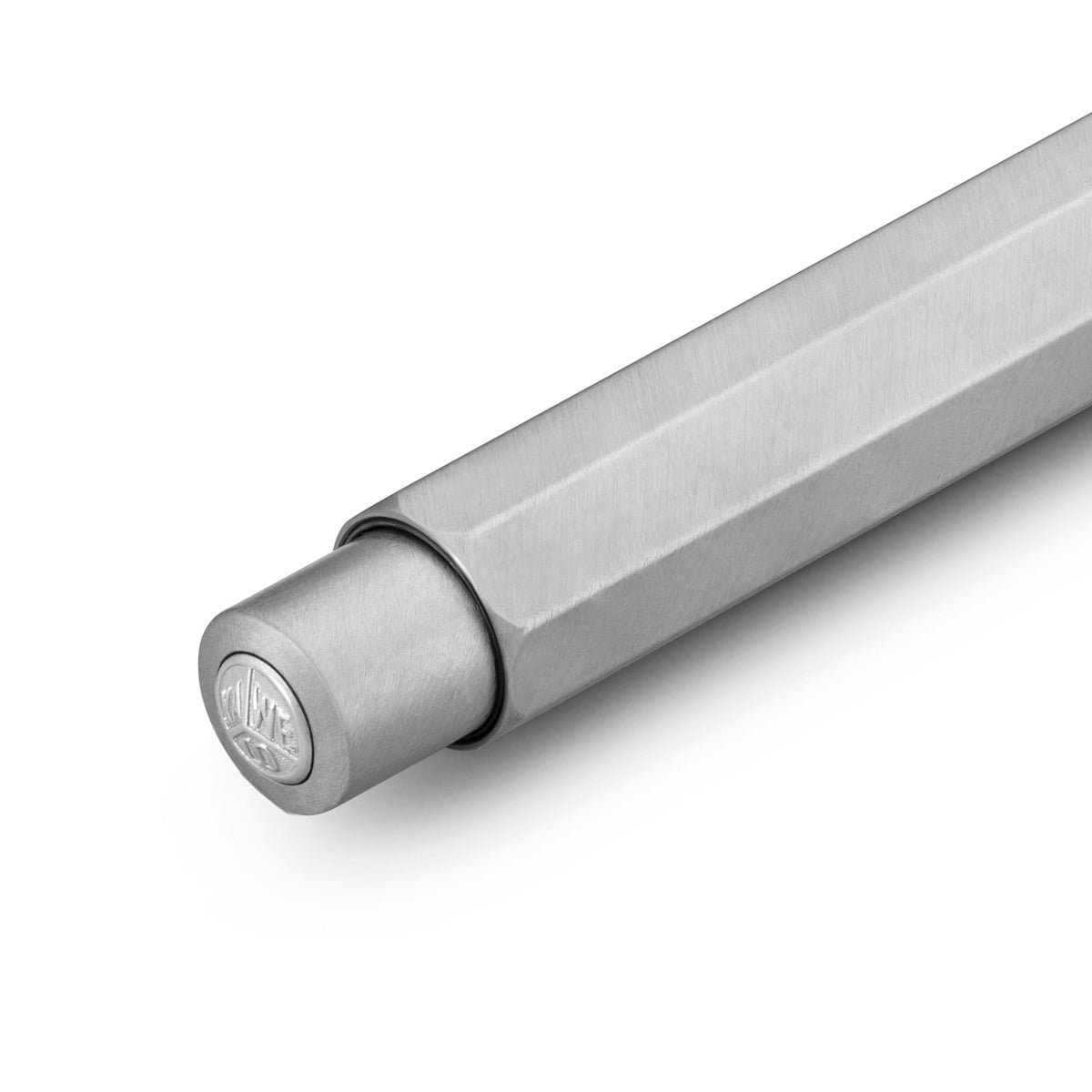 Kaweco Steel Sport Vulpotlood│RVS│art. 1511405│detail logo op drukknop