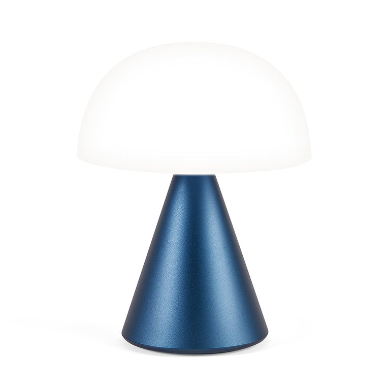 Lexon Mina large Oplaadbare Tafellamp Donkerblauw│LH65MDB│vooraanzicht met witte achtergrond
