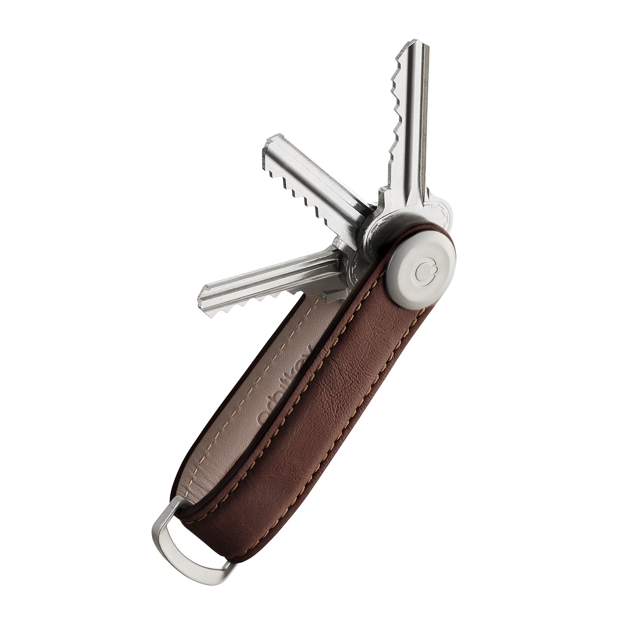 Key Organizer Orbitkey│Premium Leather Espresso Brown│art. LTHO-2-ESBR│Sleutelhanger leer met uitgevouwen sleutels