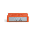 Lexon Flip Reiswekker Digitaal│Oranje│voorkant met  verlichting uit en OFF-teken naar boven