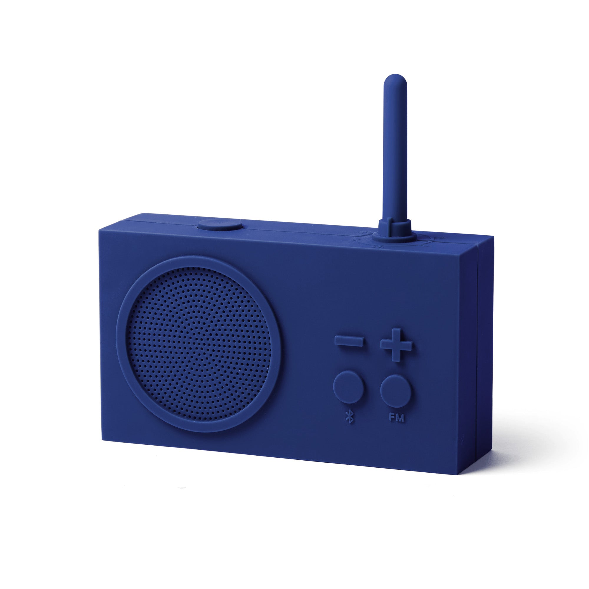 Lexon Tykho-3 FM Radio en Bluetooth-speaker│Donkerblauw│oplaadbaar│art. LA119DB9│voorkant schuin