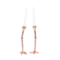 Longs Legs Kandelaar • Jasmin Djerzic • Long Legs is een set van twee kandelaars in de vorm van de poten van een reiger. Gemaakt van stevige kunsthars, en verkrijgbaar in verschillende opvallende kleuren. De zwart/gele combinatie zijn de kleuren van de poten van de kleine zilverreiger.