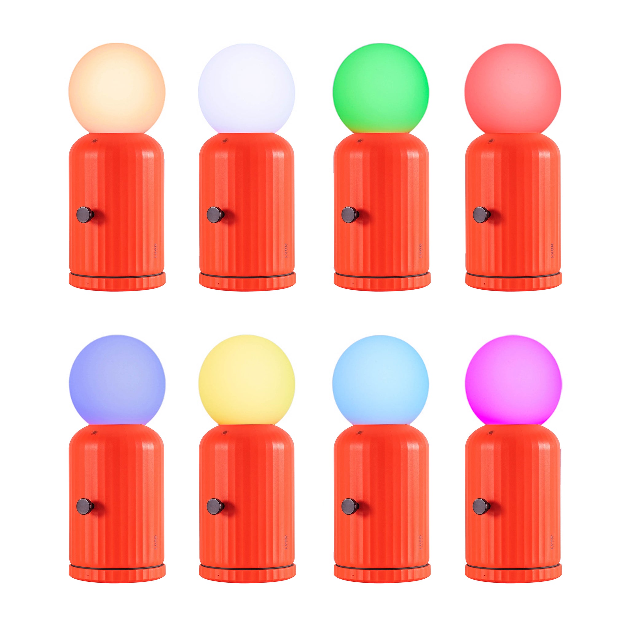 Skittle Oplaadbare Lamp Coral│Lund London│Draadloos│afbeelding 8 verschillende kleuren