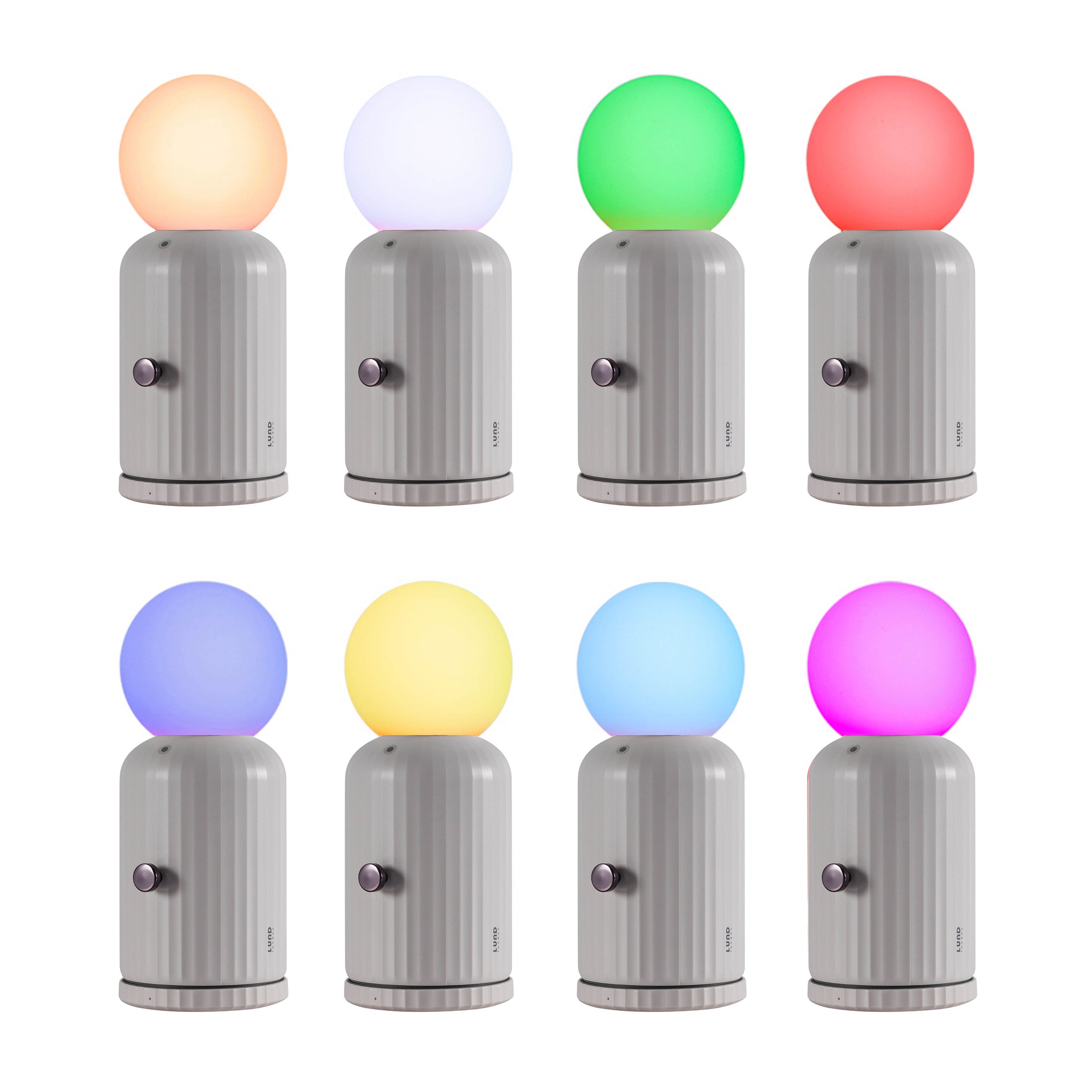 Skittle Oplaadbare Lamp Wit│Lund London│Draadloos│afbeelding 8 verschillende kleuren licht