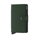 Secrid Miniwallet Matte│art. MM-GREEN-BLACK│Pasjeshouder en Portemonnee│voorkant met witte achtergrond