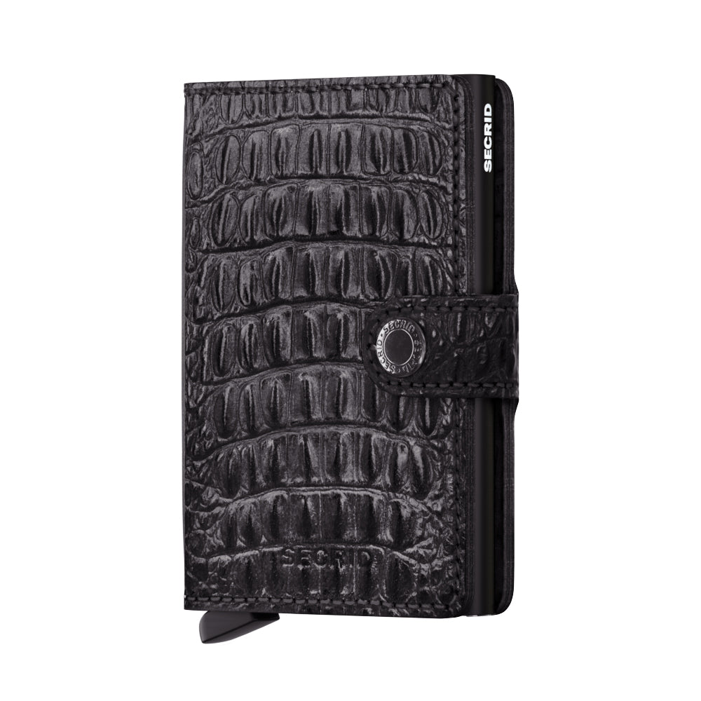 Secrid Miniwallet Nile│art. MN-BLACK│Pasjeshouder│voorkant met witte achtergrond