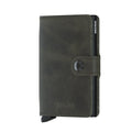 Secrid Miniwallet Vintage Olijfgroen│Pasjeshouder en Portemonnee│art. MV-OLIVE-BLACK│voorkant witte achtergrond