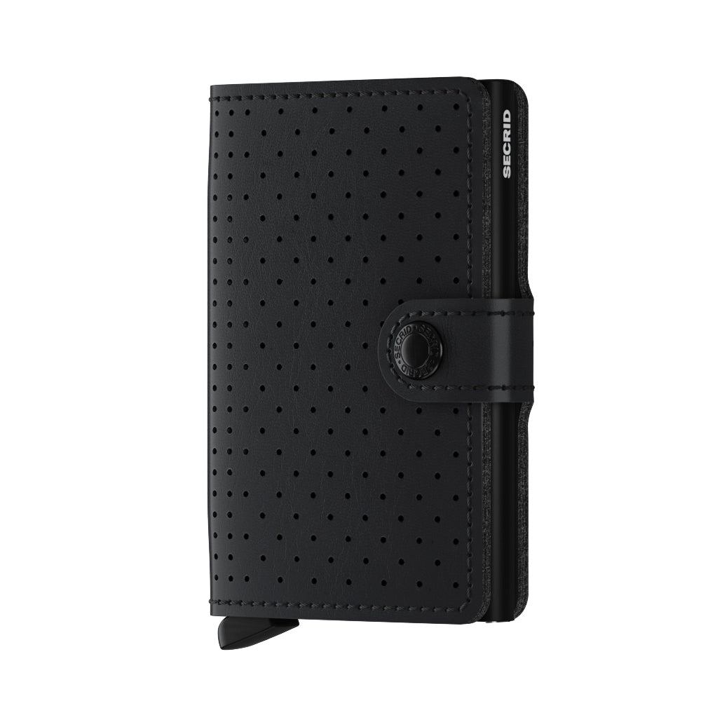 Secrid Miniwallet Perforated│pasjeshouder│art. MPF-BLACK│voorkant met witte achtergrond
