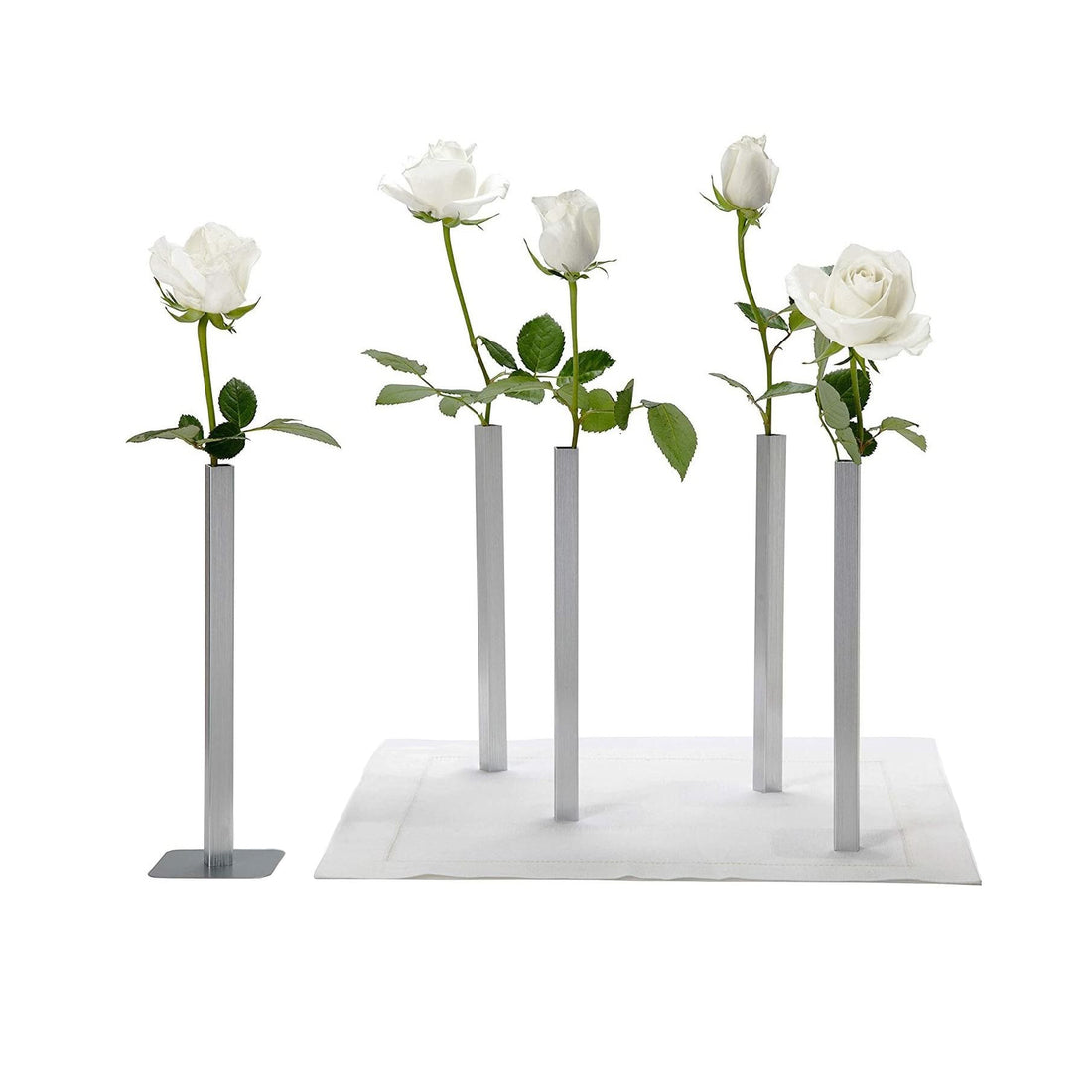 Magnetische Vaas Goud set/5│Peleg Design│art. PE545│met witte rozen