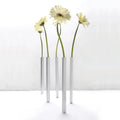 Magnetische Vaas Aluminium set van 5│art. PE543│met witte bloem