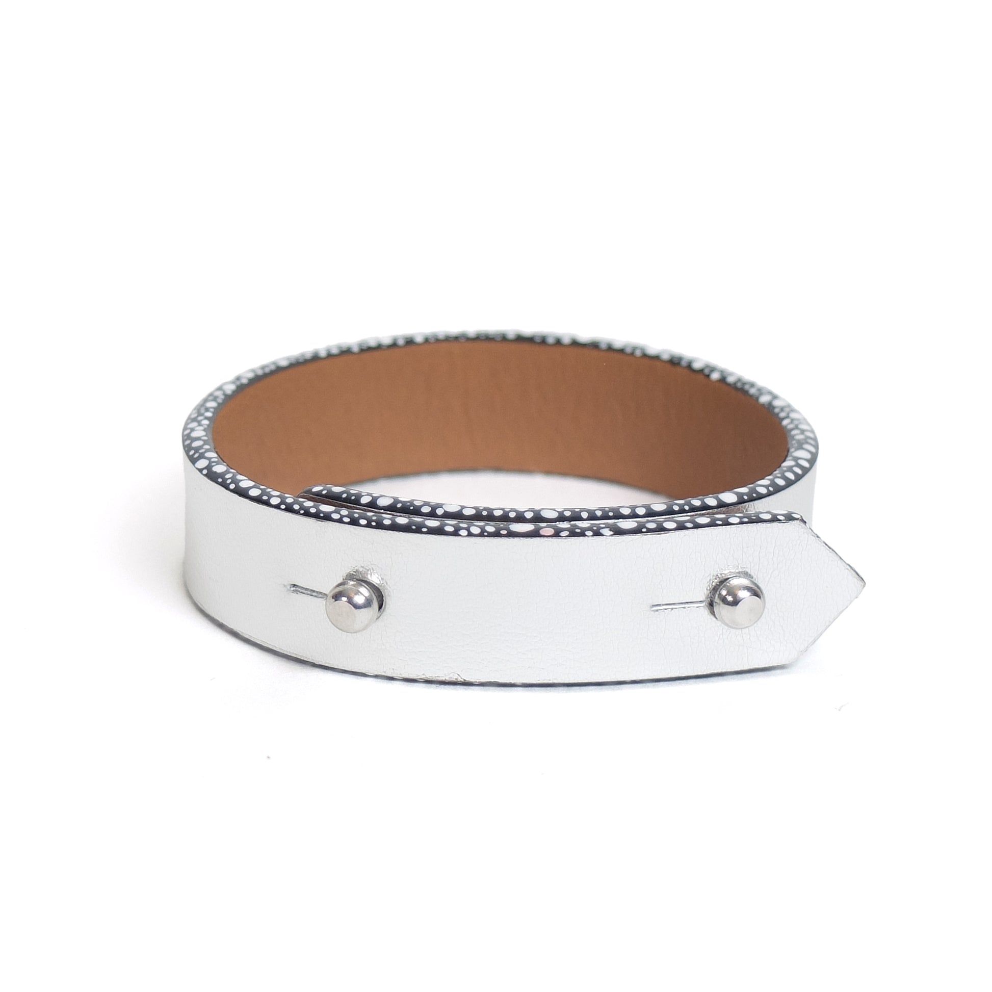 Armband Leer Zilver│Mauq│voorkant