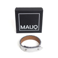 Armband Leer Zilver│Mauq│bovenaanzicht met doosje