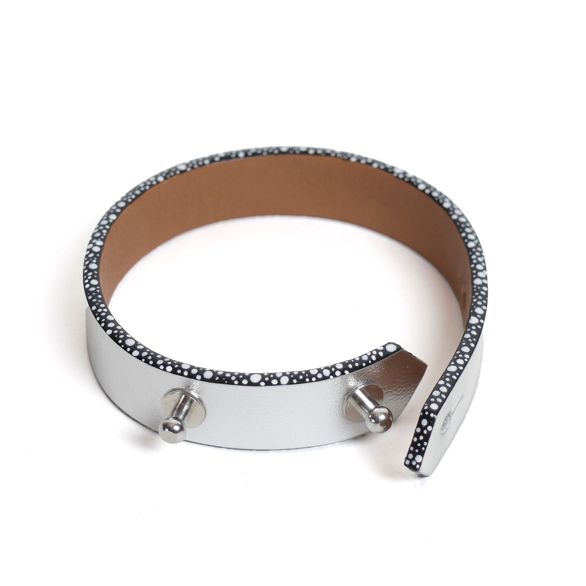 Armband Leer Zilver│Mauq│armband geopend