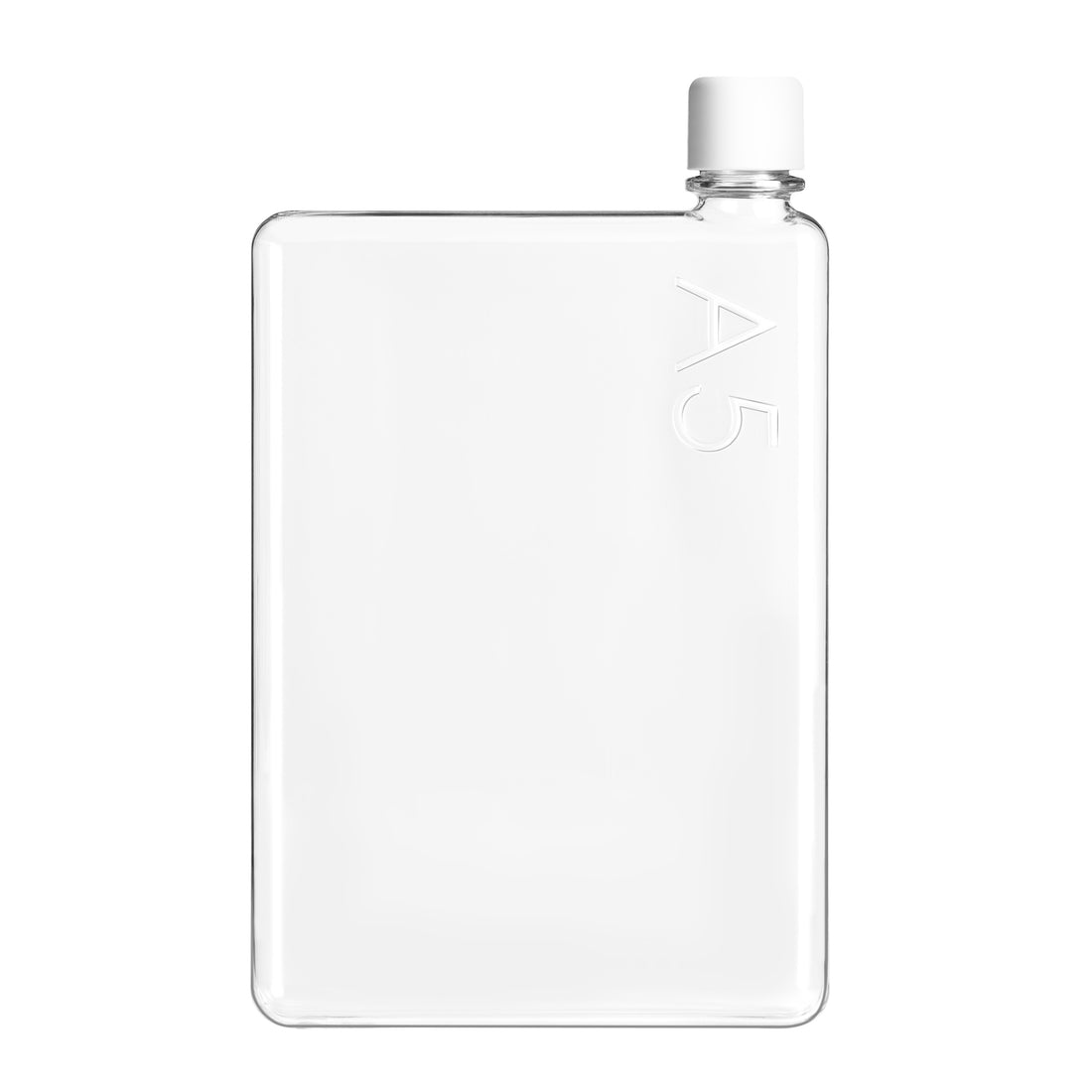 Memobottle A5│Platte Waterfles 750 ml│foto voorkant met witte achtergrond