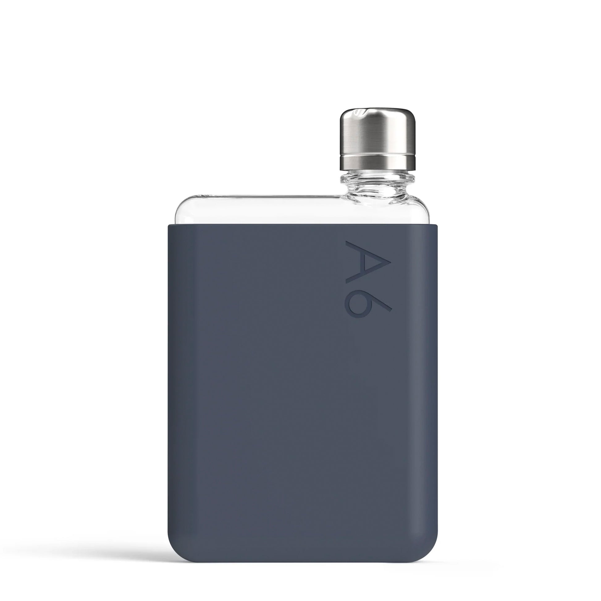 Memobottle Silicone Sleeve A6│Midnight Blue│Drinkfles│foto voorkant met fles