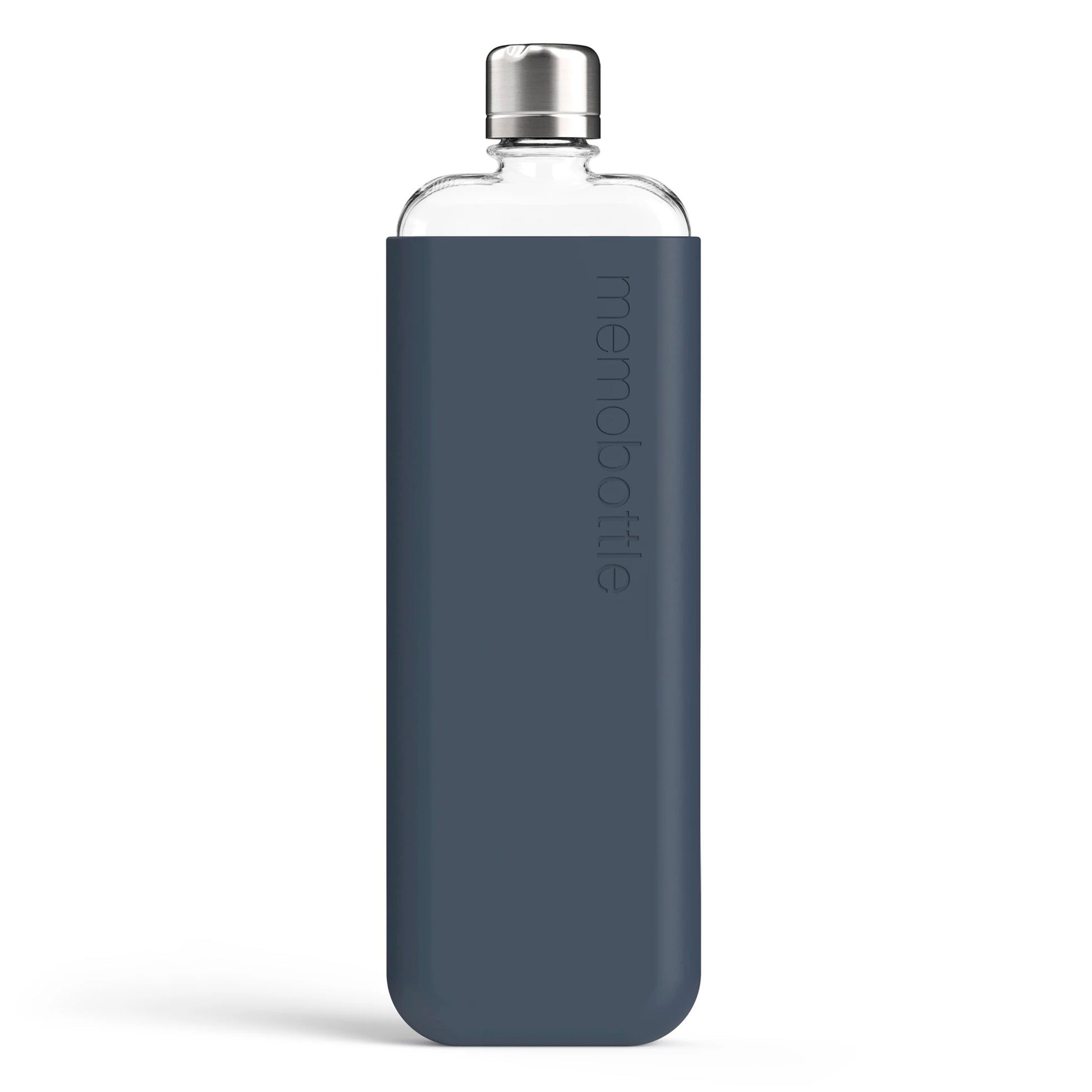 Memobottle Silicone Sleeve Slim Midnight Blue│Drinkfles│foto voorkant met fles