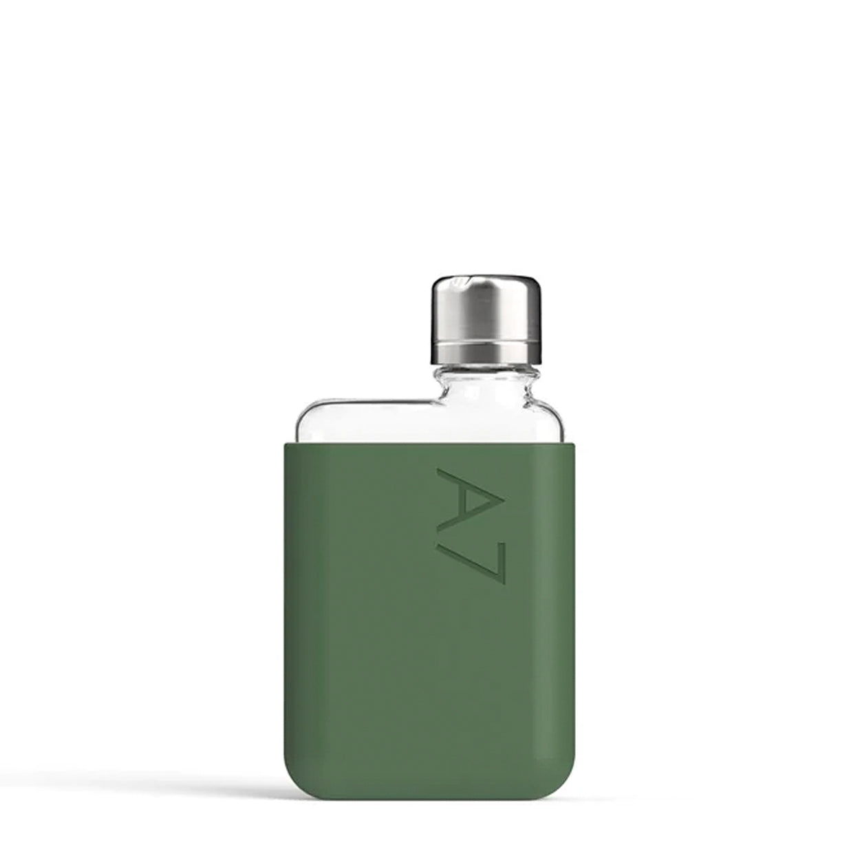 Memobottle A7 Silicone Sleeve│Moss Green│foto voorkant met fles en witte achtergrond