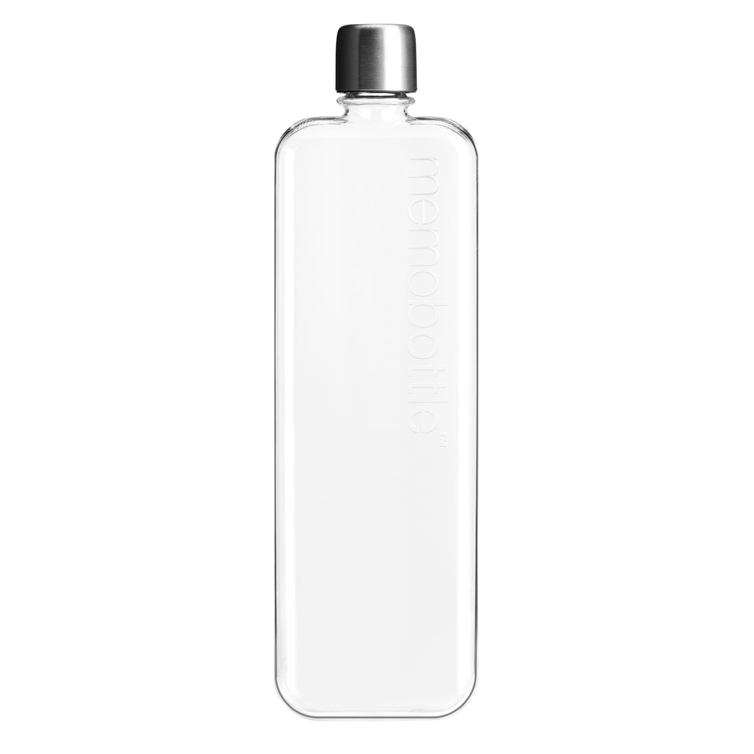 Memobottle Slim│Platte Waterfles 450ml│foto voorkant met witte achtergrond