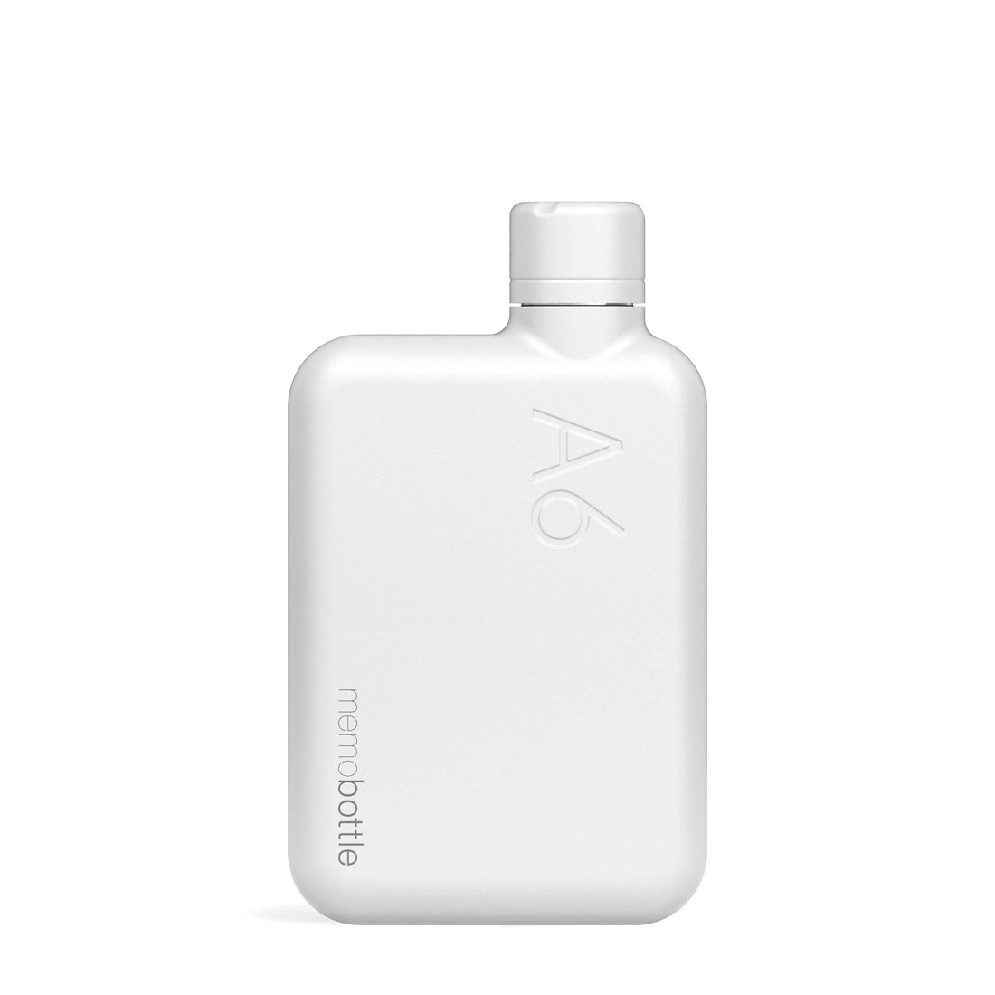 Memobottle Stainless Staal A6 Wit│Drinkfles│Foto voorkant met witte achtergrond