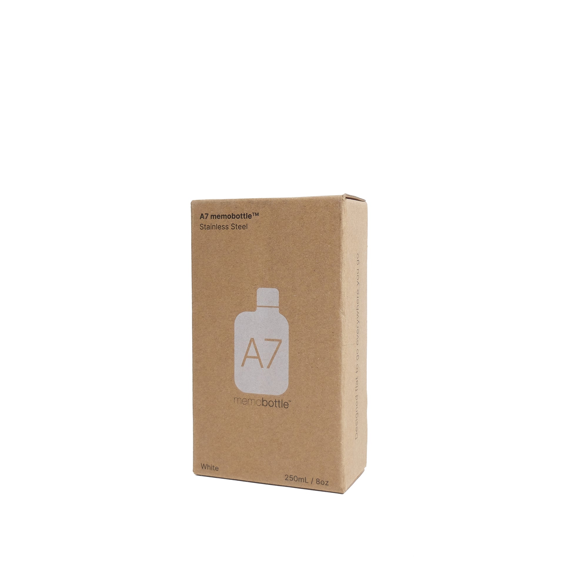 Memobottle Stainless Steel A7 Wit│drinkfles│foto verpakking