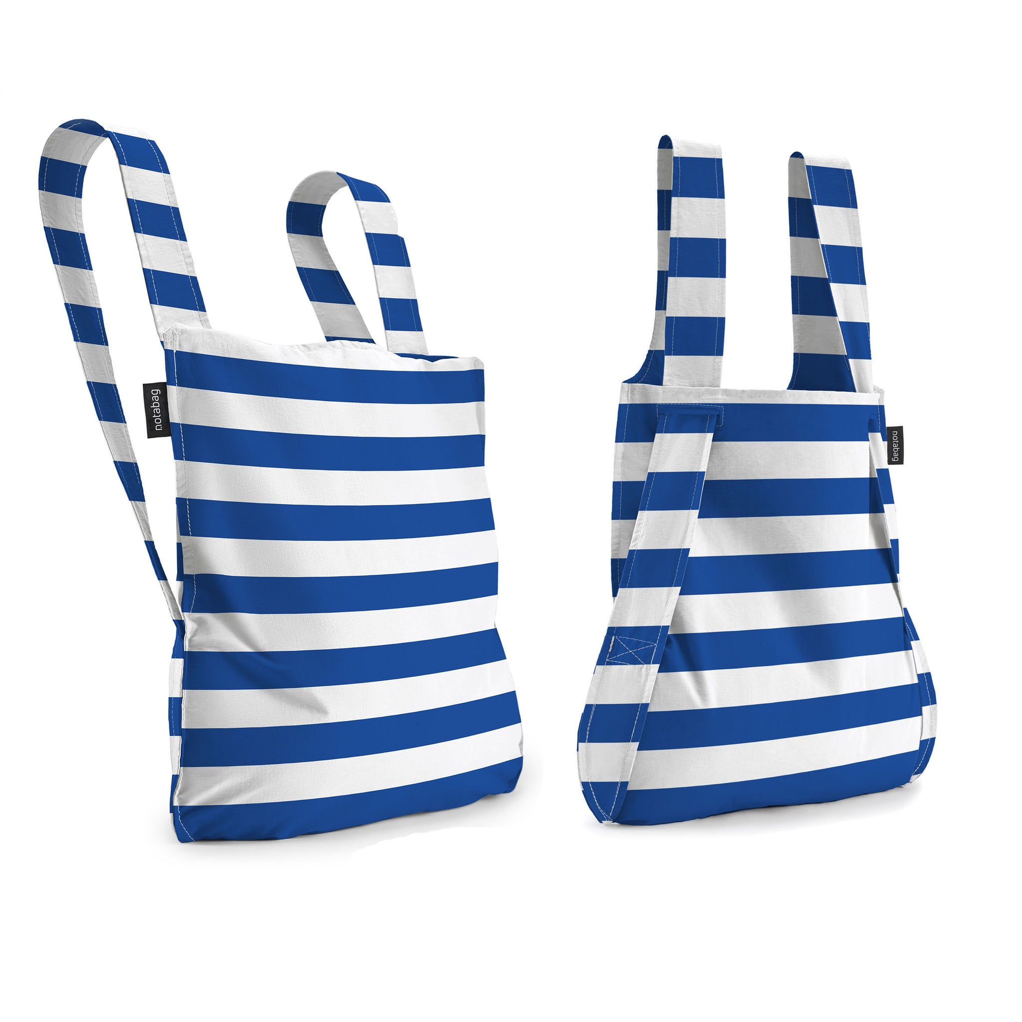 Notabag • Rugzak en tas in 1 • Notabag is de perfecte tas voor je dagelijkse gebruik! Een super handige combinatie tussen een tas en een rugzak. Door aan de draagbanden te trekken verandert hij van een shopper in een rugzak, en andersom. Altijd je handen vrij wanneer nodig!