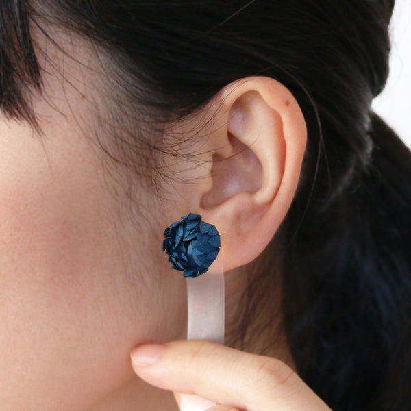 Paper Ring Nadeshiko oorbellen en ring blauw│ring in oor