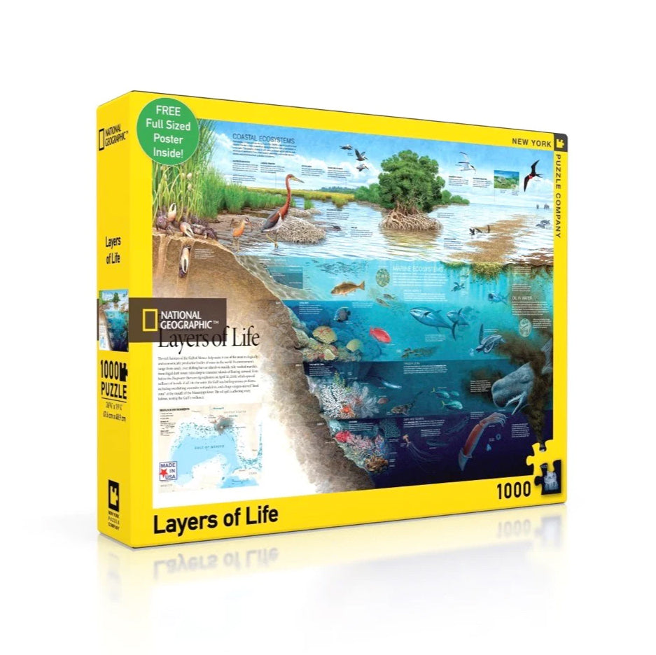 Puzzel National Geographic│Layers of Life 1000 stukjes│art. NPZNG1979│verpakking met schaduw