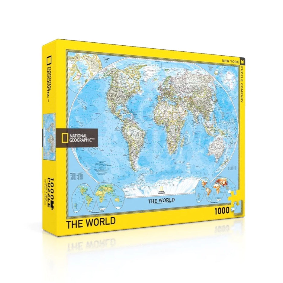 Puzzel National Gepographic│the world 1000 pcs│New York Puzzle Company│art. NPZNG1601│doos met schaduw