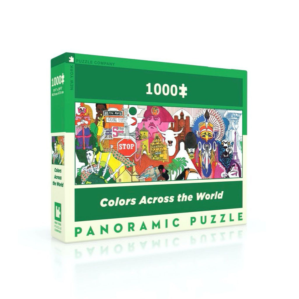 Puzzel Colors Across the World│American Airlines│New York Puzzle Company│art. NPZAA2038│verpakking met schaduw