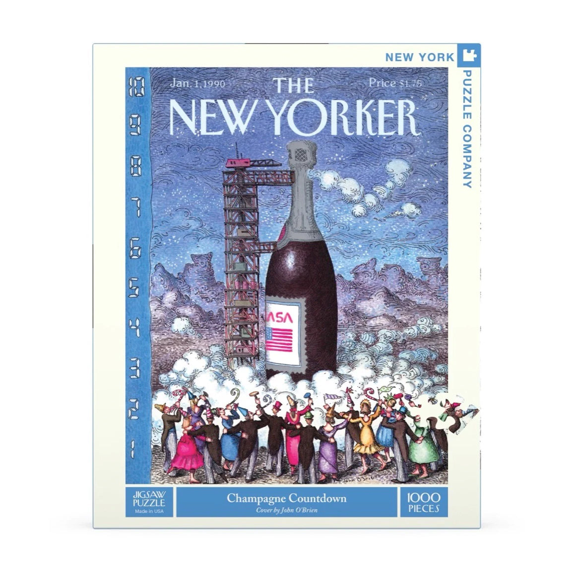 Puzzel the New Yorker│Champagne Countdown 1000 stukjes│New York Puzzle Company│art. NPZNY2249│voorkant verpakking