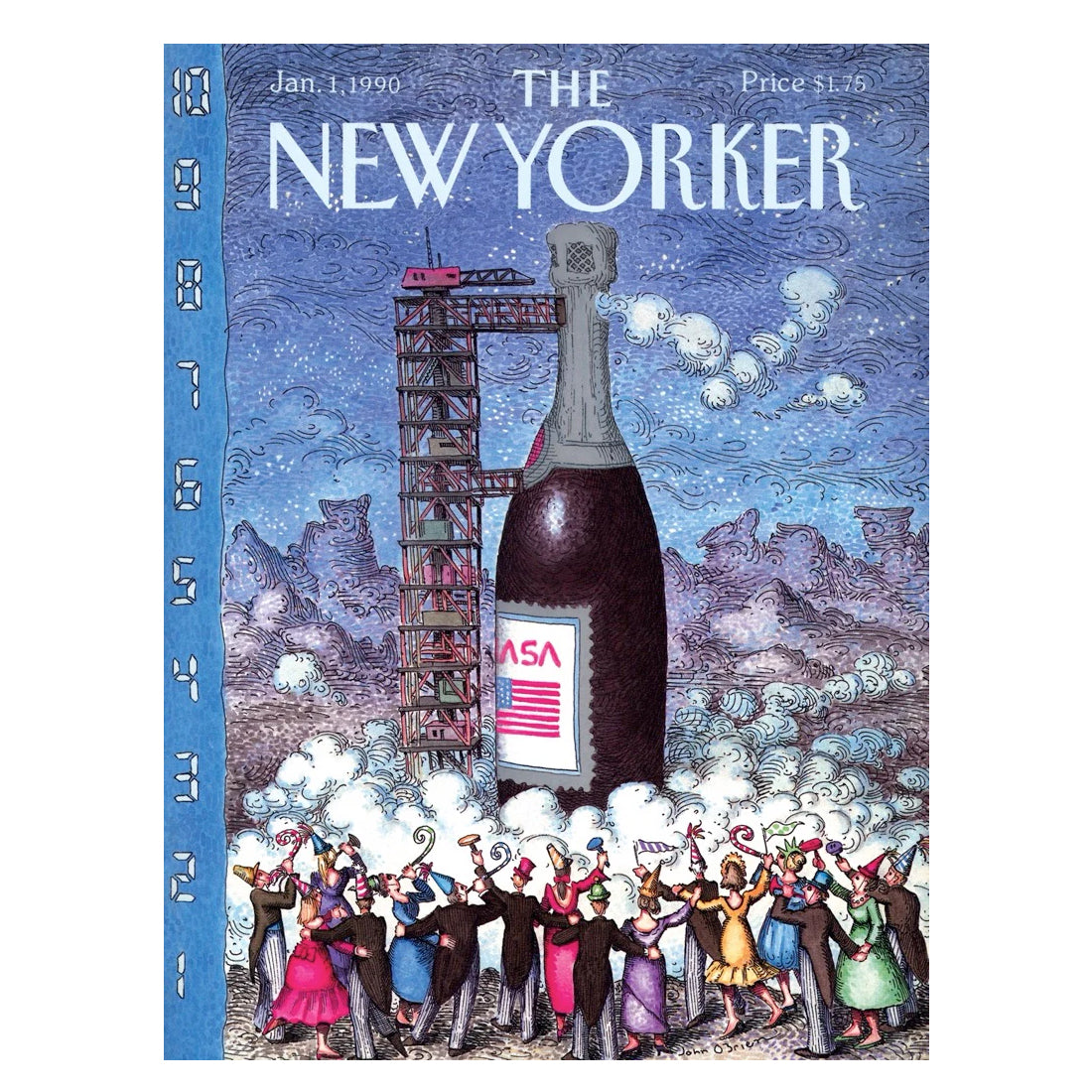 Puzzel the New Yorker│Champagne Countdown 1000 stukjes│New York Puzzle Company│art. NPZNY2249│afbeelding puzzel