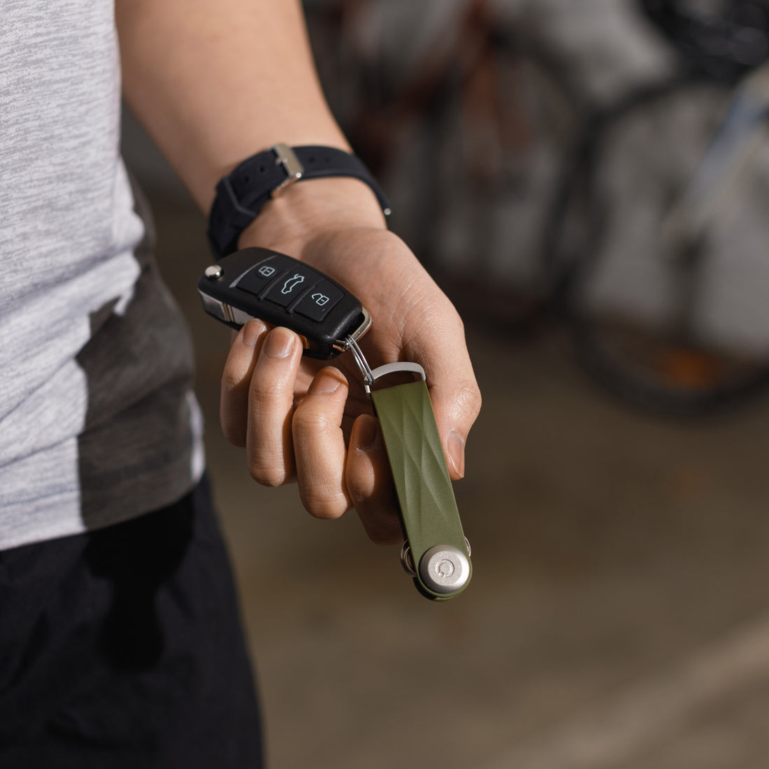 Key Organizer Orbitkey│Active Hunter Green│ ACTO-2-HG│sleutelhanger rubber met uitgevouwen sleutels