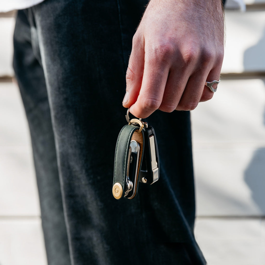 Key Organizer Orbitkey│Crazy Horse Leather Forest Green│art. CHLO-2-FGFGYG│sleutelhanger leer met uitgevouwen sleutels