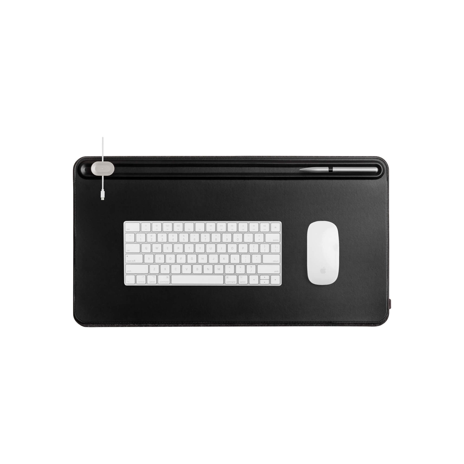 Orbitkey Desk Mat Medium│Black│Bureau-Organizer│art. DKMT-MD1-BKBK│bovenaanzicht met toetsenbord