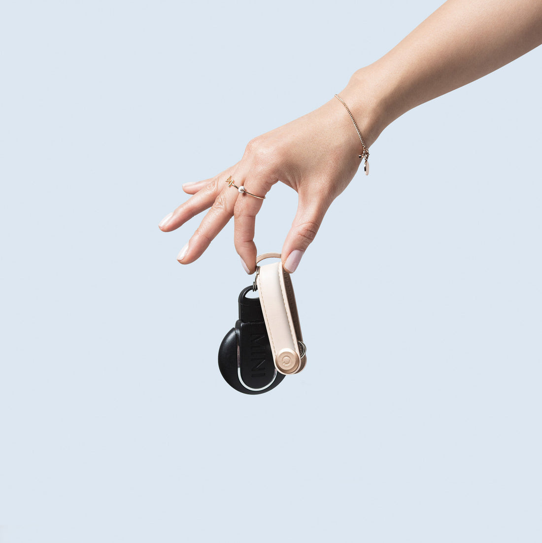 Key Organzizer Orbitkey│Premium Leather Blush│art. LTHO-2-BHBHRG│sleutelhanger leer roze met uitgevouwen sleutels