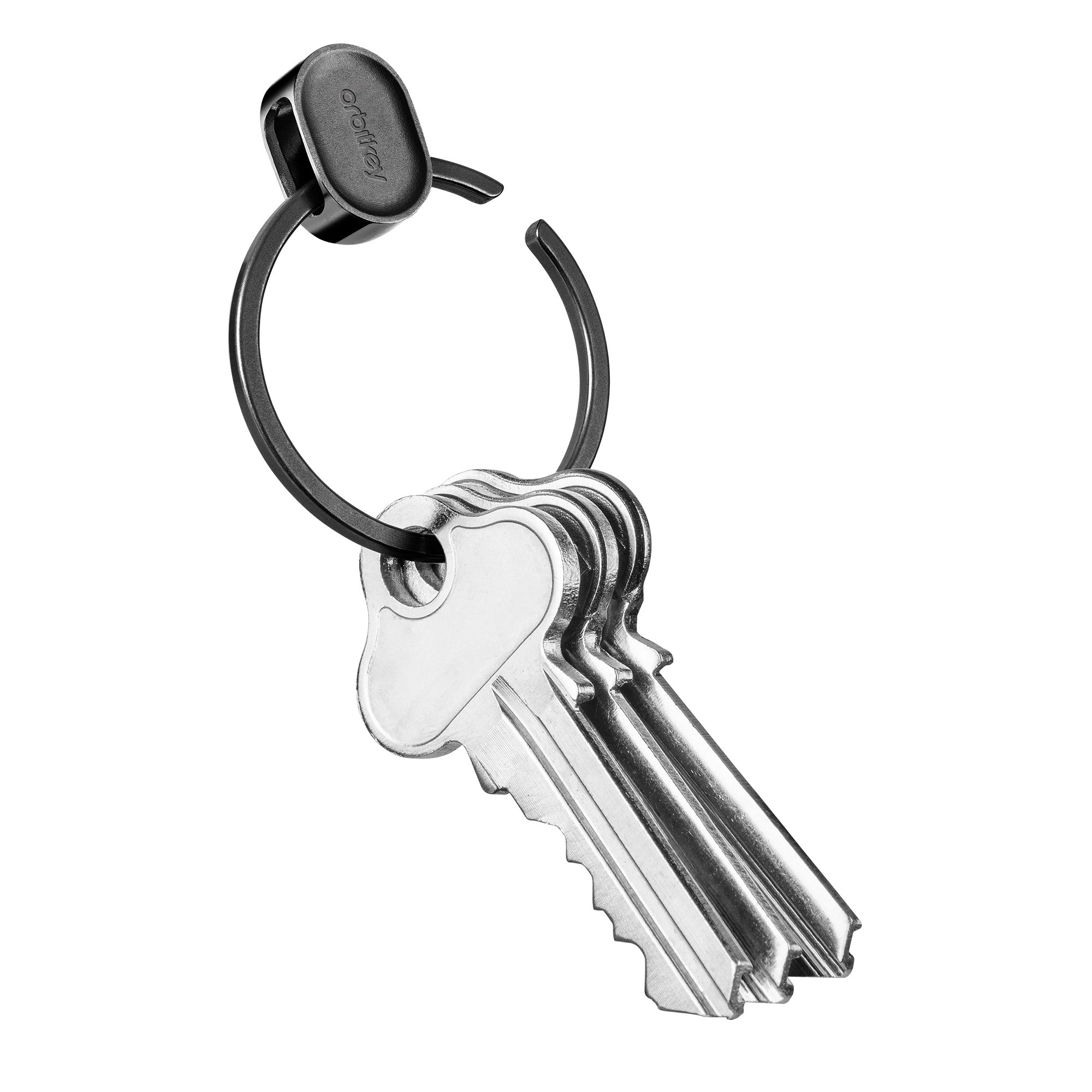 Orbitkey Ring V2 Black│Sleutelhanger Zwart│PRN2-BLK-102│sleutelring geopend met sleutels