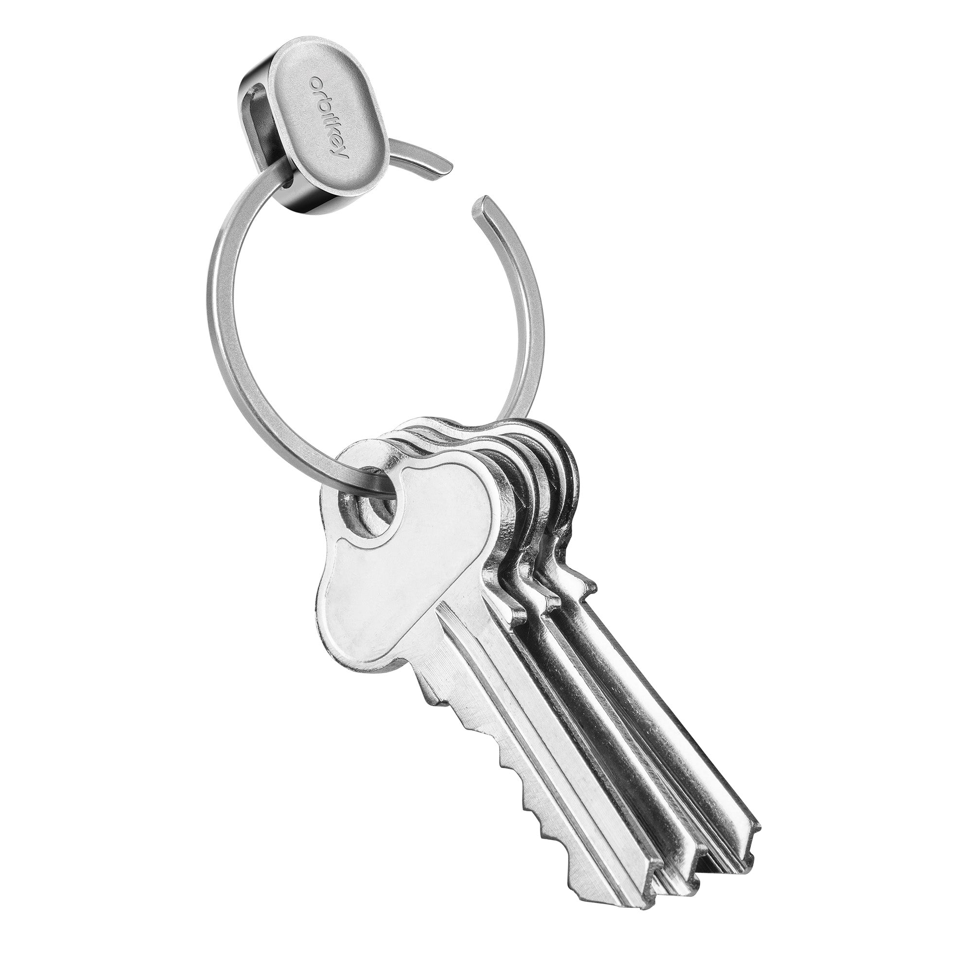Orbitkey Ring V2 Silver│Sleutelhanger zilver│PRN2-SLV-102│sleutelring geopend met sleutels