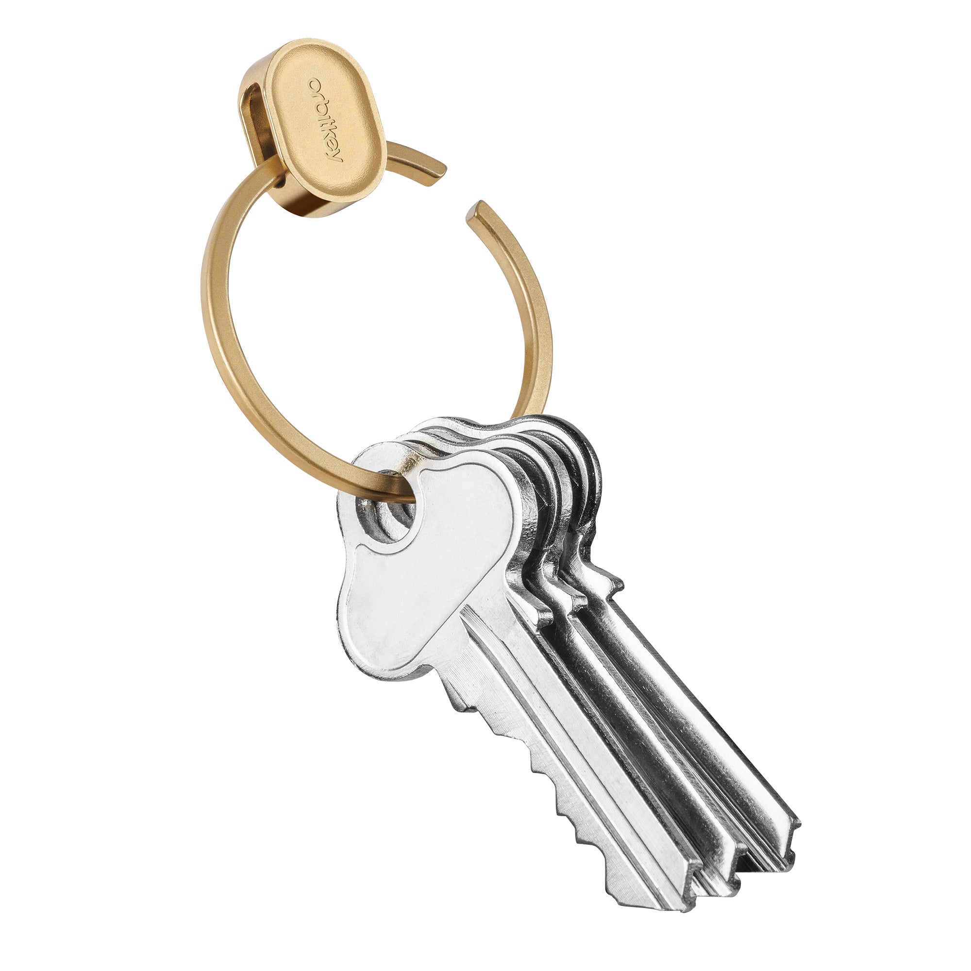 Orbitkey Ring V2 Yellow Gold│Sleutelhanger goud│PRN2-YGD-102│sleutelring geopend met sleutels