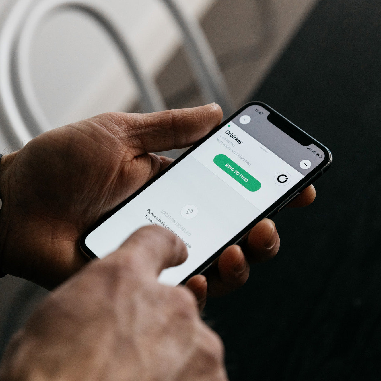 Orbitkey Key Organiser│Chipolo Tracker Zwart│art. BTRO-1-BKBK│app op iphone