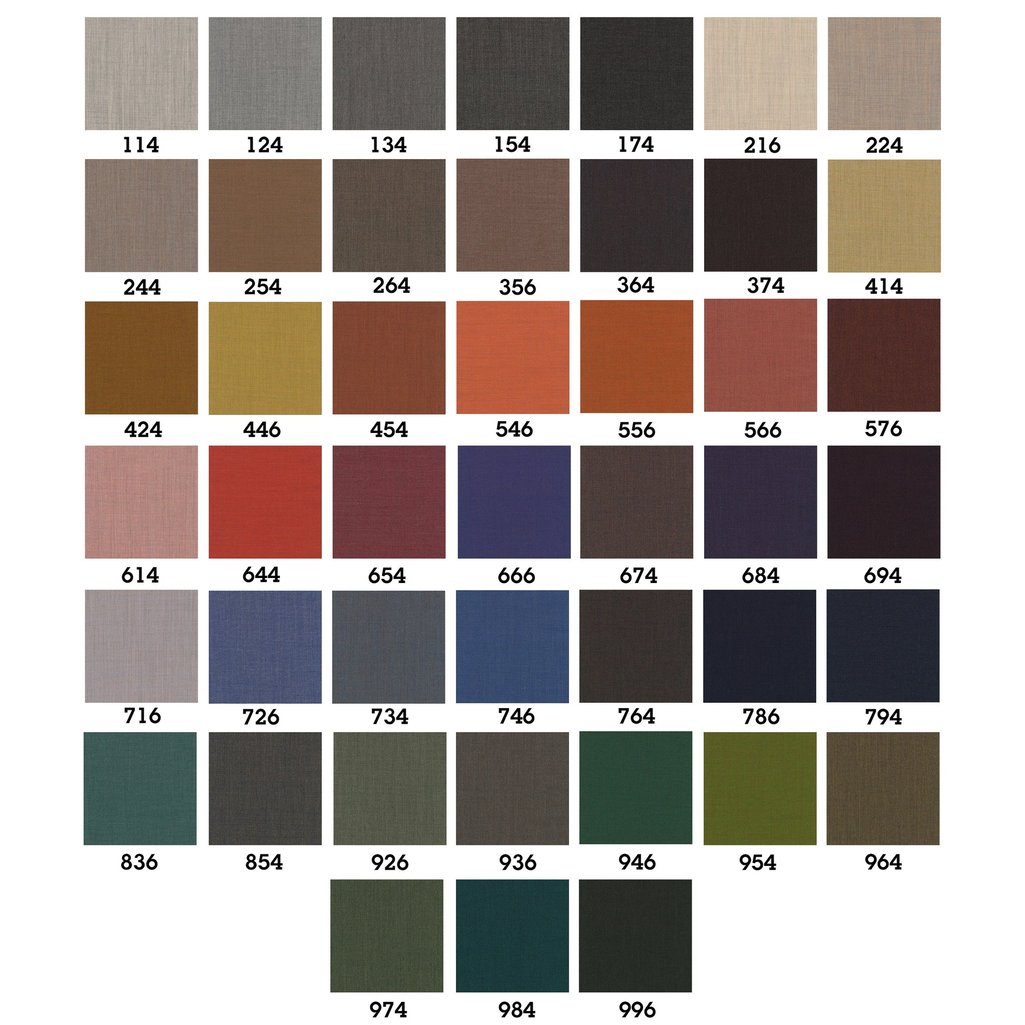 Pigeon Service Coloured│Kvadrat 964│Christien Meindertsma│kleurenoverzicht