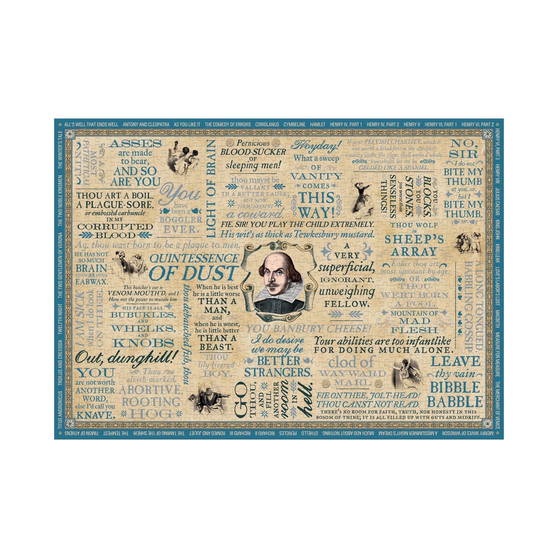 Puzzel Shakespearean Insults│The Unemployed Philosophers Guild 1000 stukjes│art. #5664│afbeedling puzzel met witte rand