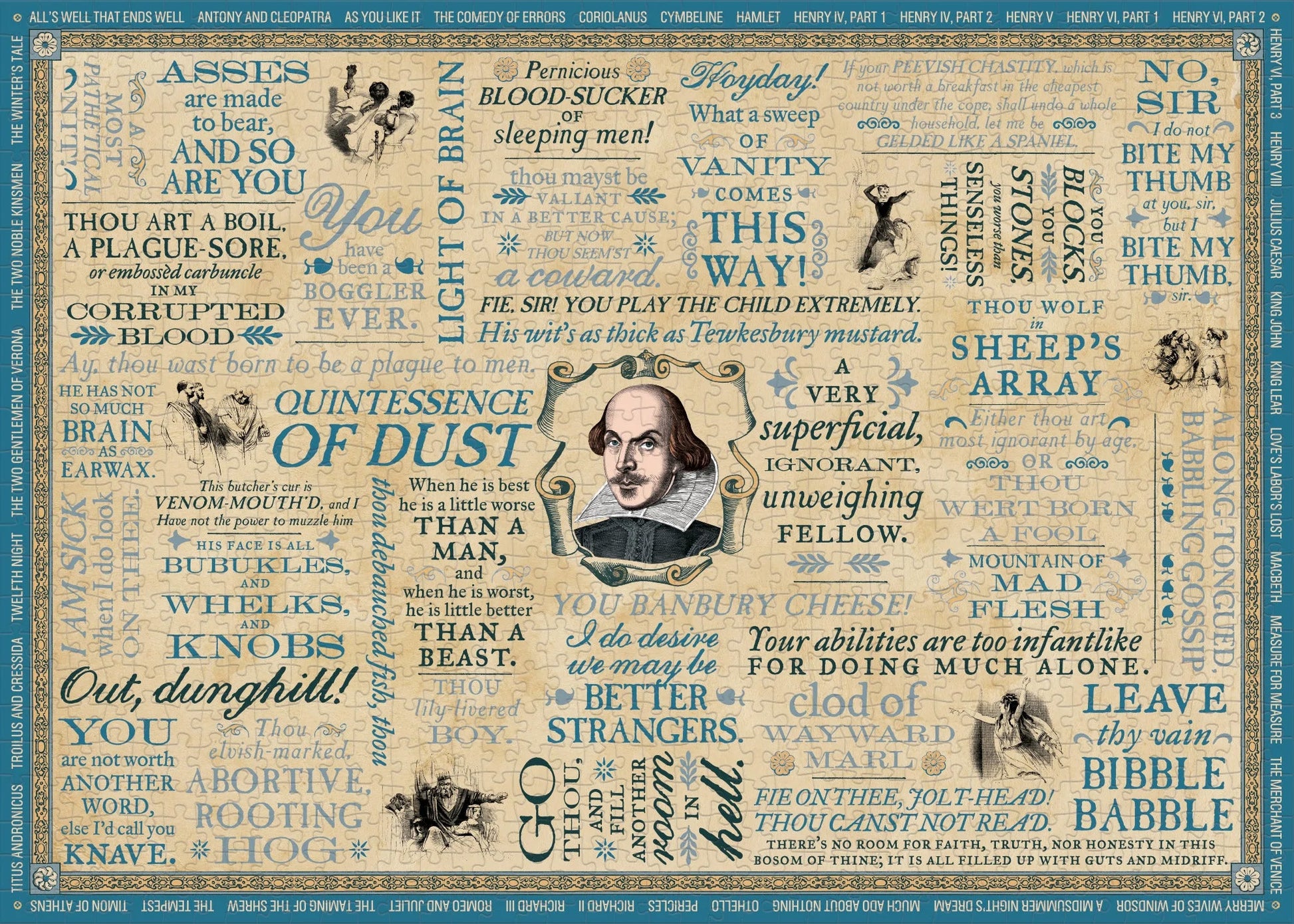 Puzzel Shakespearean Insults│The Unemployed Philosophers Guild 1000 stukjes│art. #5664│afbeedling puzzel zonder rand