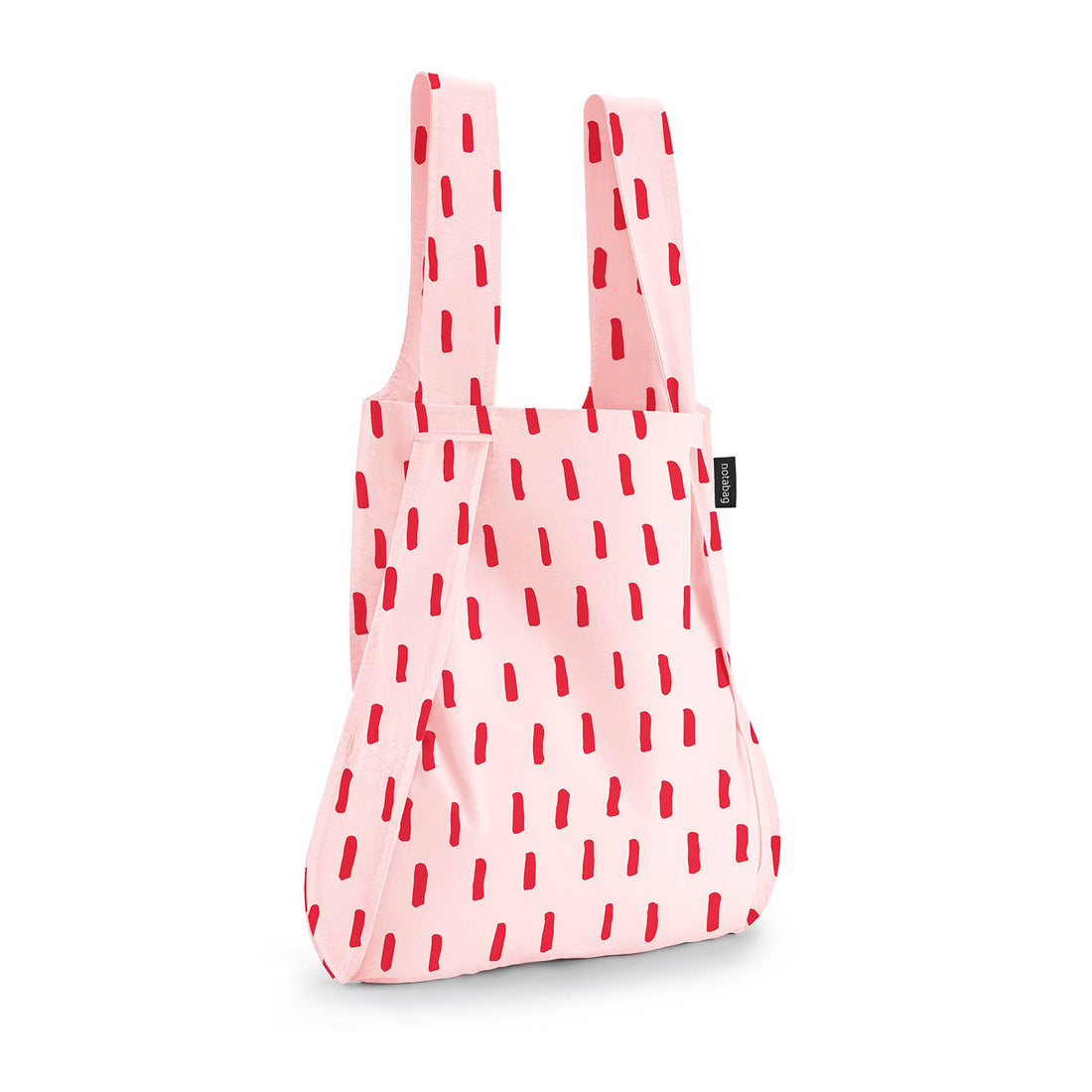 Notabag Red Brush│Shopper Tas en Rugzak│art. NP-P-RB5│vooraanzicht als Shopper met witte achtergrond