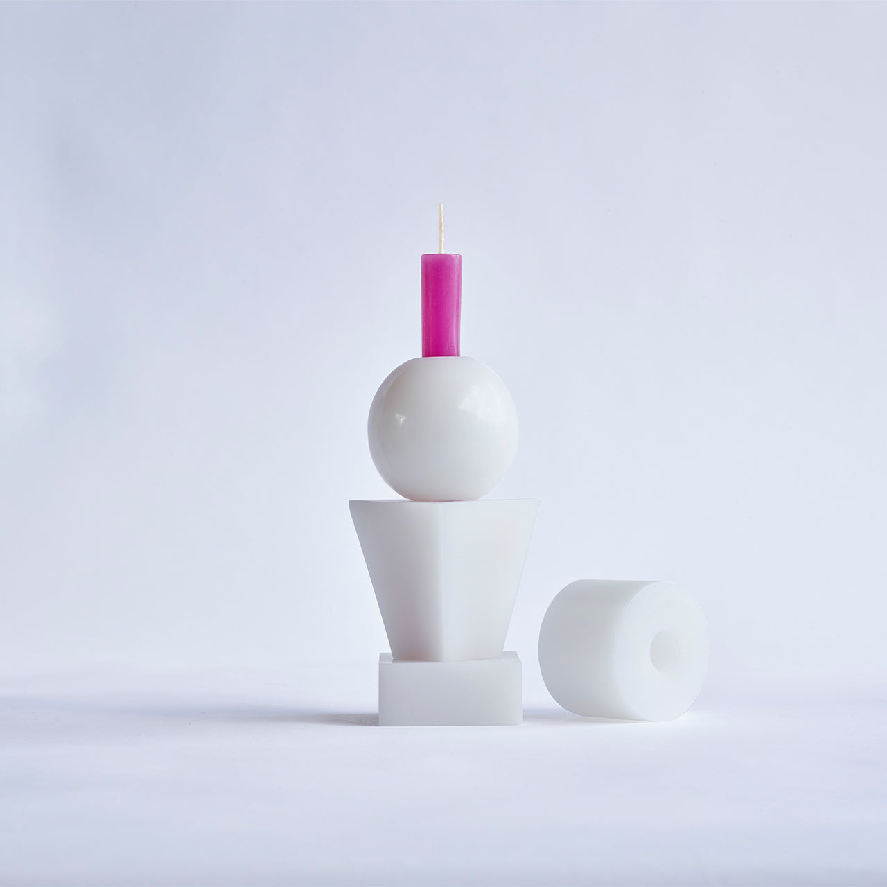 RE-OR Candle Wilhelmina White│BCXSY│Kaars losse onderdelen│voorkant met los onderdeel