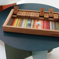 Shut the Box Houten Bordspel│Remember│art. ST1│close-up foto op salontafel